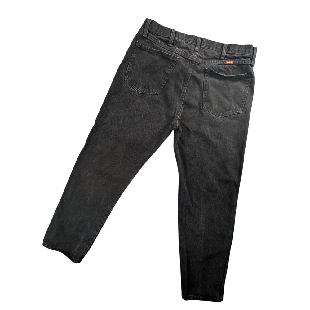 Rustler‎ Mens Black Denim Jeans Straight Leg 34x30 Classic Fit Workwear Rugged